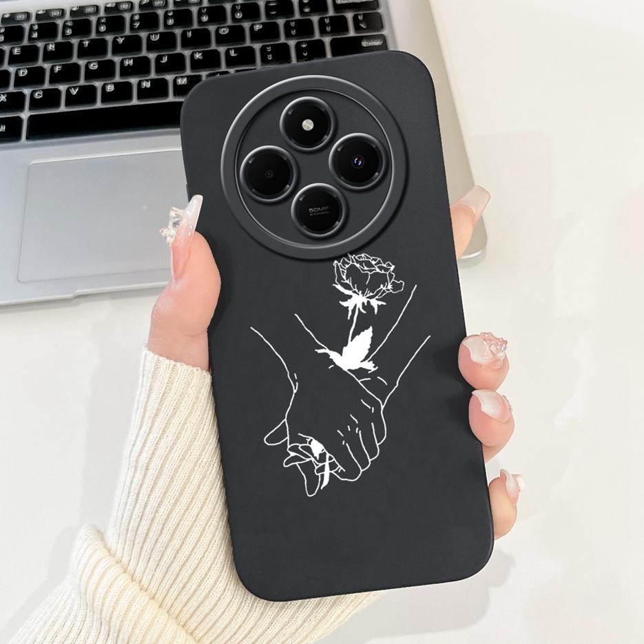 Для Xiaomi Redmi 14C Чехол Стильный Подсолнух Милые Девушки Задняя Крышка Мягкий ТПУ Чехол для Телефона Для Xiaomi Poco C75 C 75 Redmi14C Fundas