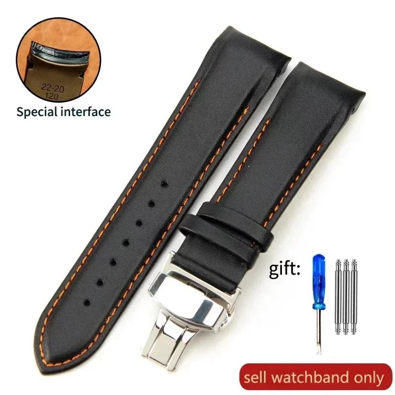 Ремешок для часов из натуральной коровьей кожи из телячьей кожи для Tissot T035, браслеты, сменная пряжка-бабочка, 22 мм, 23 мм, 24 мм