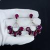 Изящные серьги с рубинами из кашмирского камня, серьги из стерлингового серебра 925 пробы, серьги-подвески из серебра ручной работы в стиле бохо, подарочный наряд для вечеринки