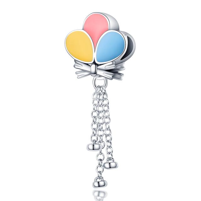 925 Серебряных Красочных Воздушных Шаров Дом Сердце Подвески Для Мальчиков Девочек Классические Бусины Подходит Подвески Браслет Ювелирные Изделия