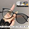 Transparent Round Frame Pochromic Myopia Glasses for Women Indoor Outdoor UV Protection Eyeglasses Vintage Near Sight Eyewear