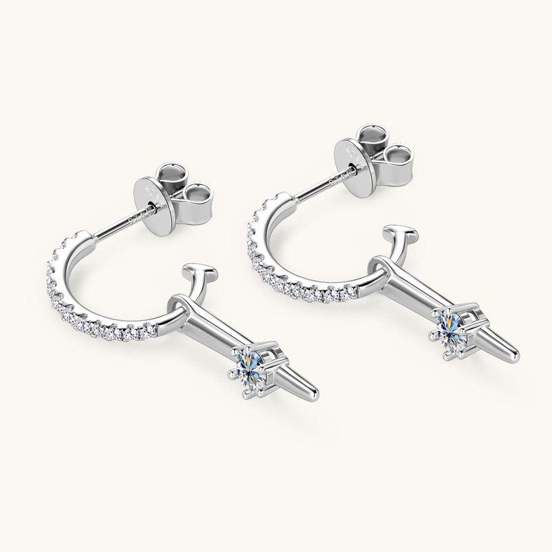 Silvere Glam Новые серьги-гвоздики с муассанитом для девочек, серьги из стерлингового серебра 925 пробы, свежие и нежные серьги-винты