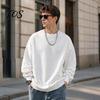 Breathable Workout Apparel Men Long Sleeve Sweatshirt, Loose Fit Pullover Shirt, Solid Outdoor Travel Clothing Color Crew Neck Sweatshirt for