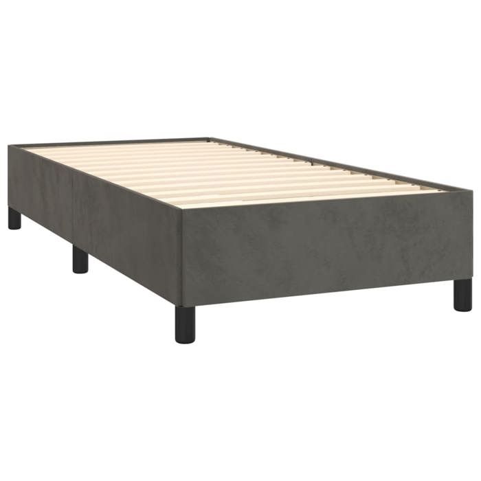 Sommier à lattes et matelas - Maison Exclusive - Velours gris foncé - 90x200 cm - Relaxation maximale