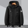 Большой размер 5XL-10XL Модные мужские пуховики Зимнее пуховое пальто оверсайз с капюшоном Водонепроницаемая Свободная Толстая Теплая Верхняя одежда Мужские парки