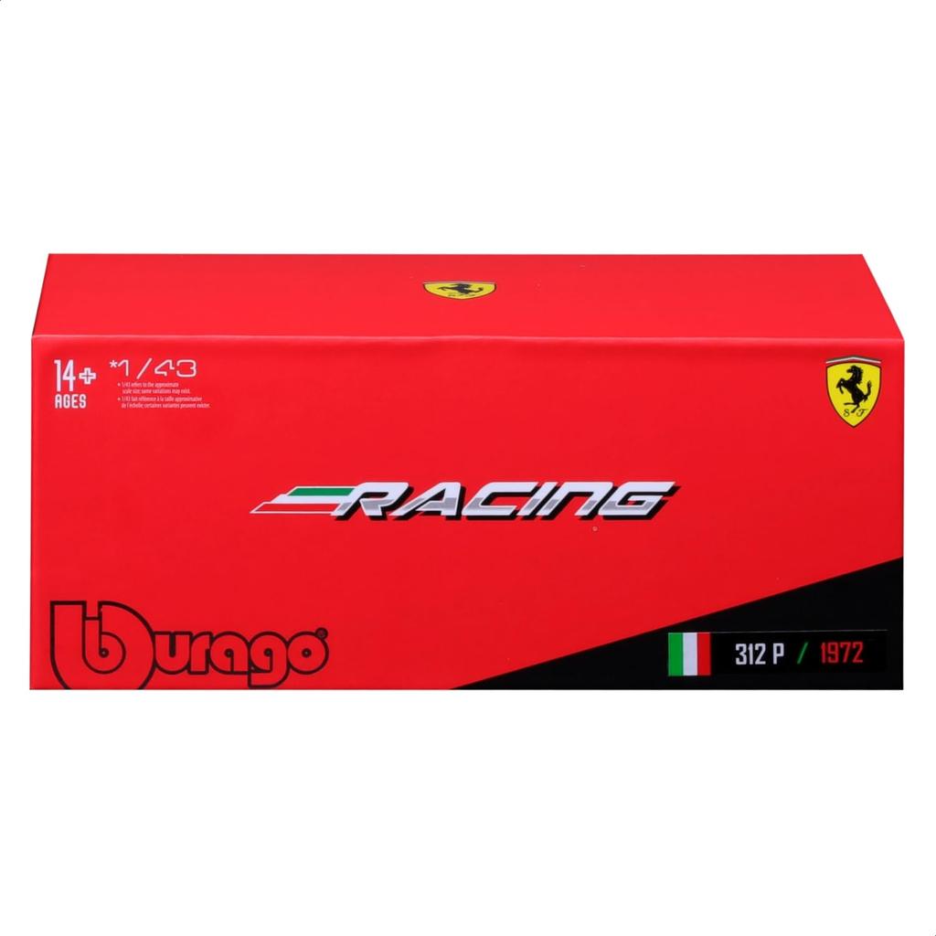 Bburago Scale Ferrari 312 P 1972 Red Race Sports Car Diecast Model Car Finished Product 1/43 #85 / 18-36302