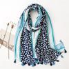 Women Scarf Flower Print Hijab Soft Shawls and Wraps Tessale Female Foulard Designer Pashmina Bandana Headscarf