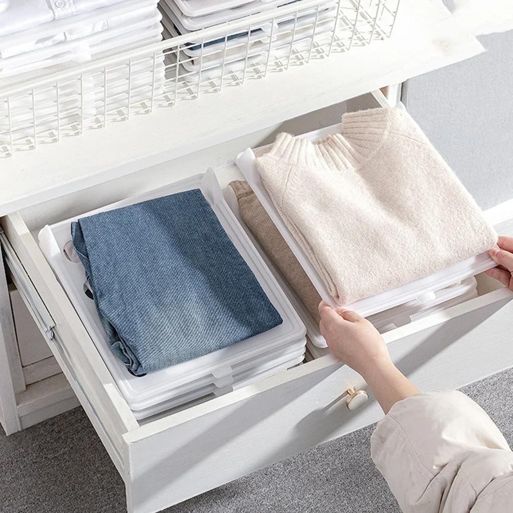 Shirt Storage Board Stackable T-shirt Organizer Folding Clothes Board Multifunctional Portable Clothes Storage with Handle
