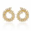 14K Gold Plated Stainless Steel Earrings with Cubic Zirconia Kst3656