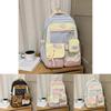 Adorable Girl Student Backpack With Color Blocked Letter Patter Design For School And Travel