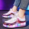 New Runaway Shoes Children and Girls Flying Invisible Shrinkable Boys Deformation Roller Skates with Lights Wheels Shoes