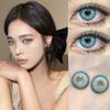MillCreek 2pcs Color Contact Lens Yearly Use 14.2MM Contact Lenses with Grade  Blue Short Sightedness Soft and Comfortable