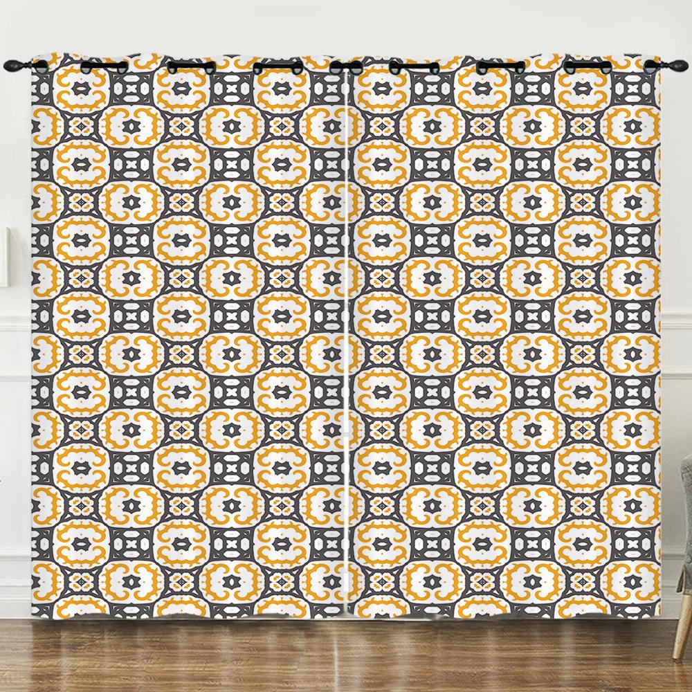 Шторы Богемные шторы Цифровая печать Светонепроницаемые шторы Спальня Без пробивания