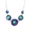 Les Trésors De Lily [K2510] — Серебристо-синее дизайнерское колье «Акапулько»