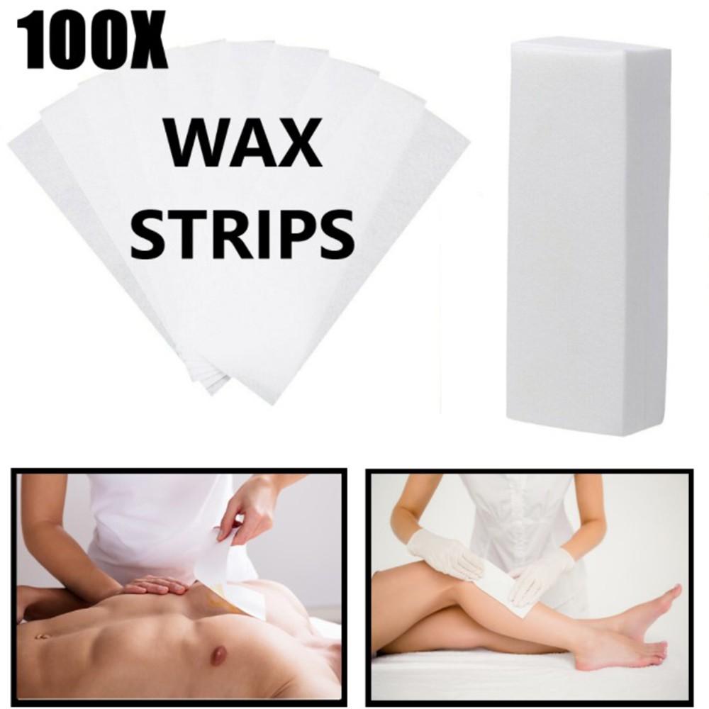 100Pcs 100 Fleece Strips Eplilation Wax Cartridges Pink Card