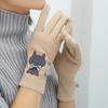 Женские сенсорные уличные перчатки Зимние флисовые для верховой езды Вышивка кошки Вождение Эластичные перчатки Теплые Один размер подходит всем