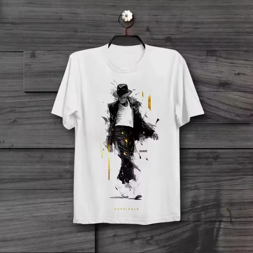 Vintage Dancer Art Michael‑Jackson M.J Movie Graphic Tee Cotton Mens Womens T shirt Streetwear