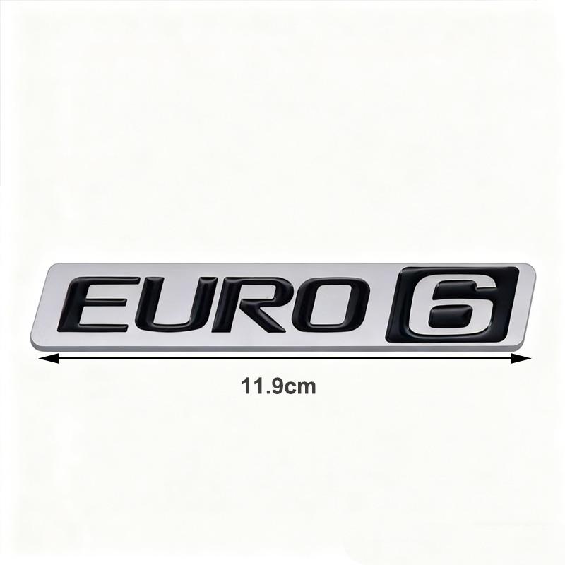 3D Metal EURO6 Car Trunk Emission Label Sticker For Decorative Accessories