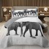 Elephant Bedspread Twin Queen King Size African Safari Animal Theme Quilt Set Jungle Wildlife Coverlet Set with 1/2 Pillowcase