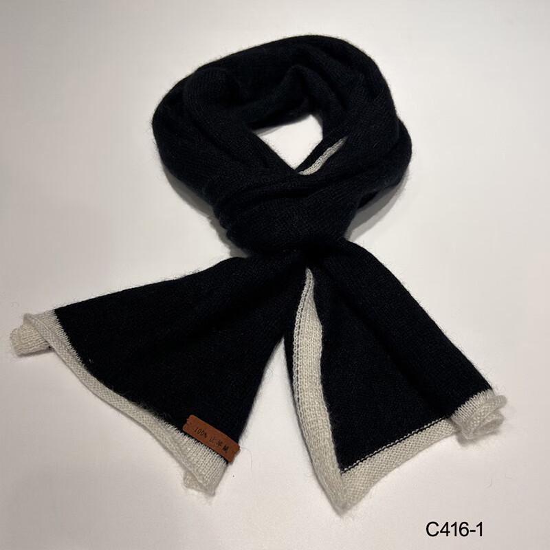 G·TENNA Women's Border Solid Color Cashmere Scarf