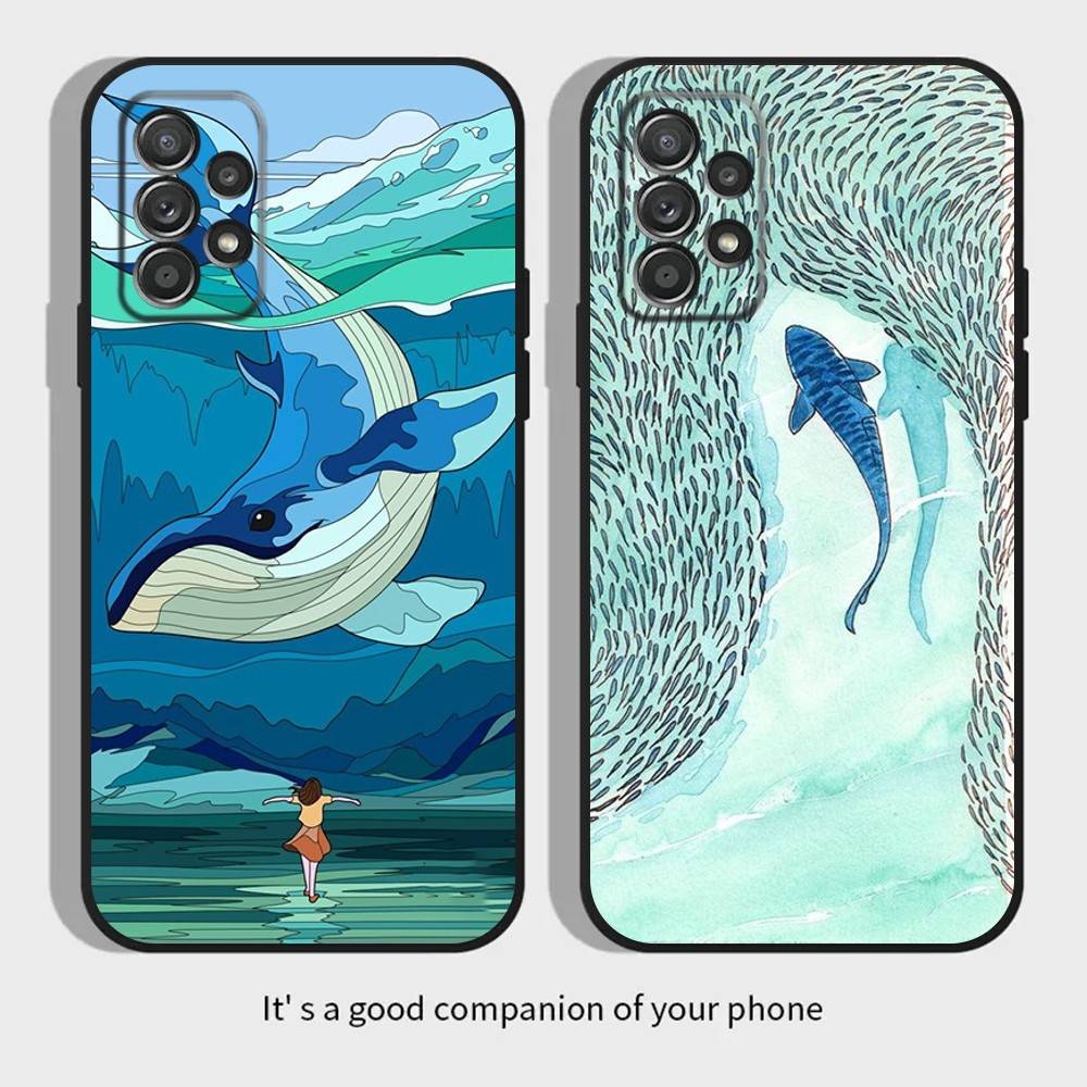 Чехол для телефона 'Плывущая китовая акула в океане' для Samsung S21, S22 Ultra, S20, S30 plus, S22 plus, S23, S30 ultra 5G Силиконовый чехол
