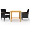 Day and Night - Day and Night 3-Piece Garden Dining Set Black
