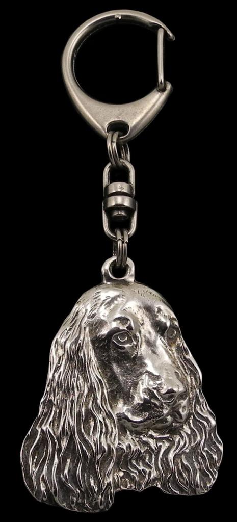 Английский кокер-спаниель I - посеребренный брелок с собакой в подарочной коробке, украшение на сумочку, подвеска на рюкзак от бренда Art-Dog