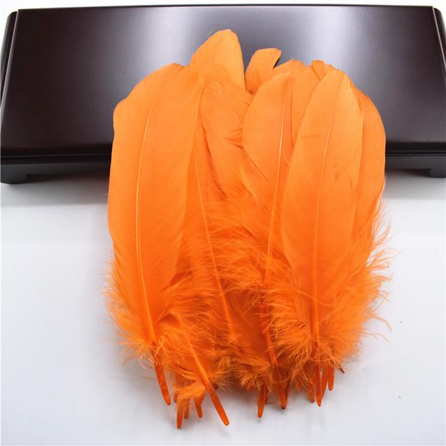 100pcs /Lot Colorful Hard Stick Natural Goose Feathers For Needlework Crafts Feather Handicraft Decor Wedding Accessories Plumes