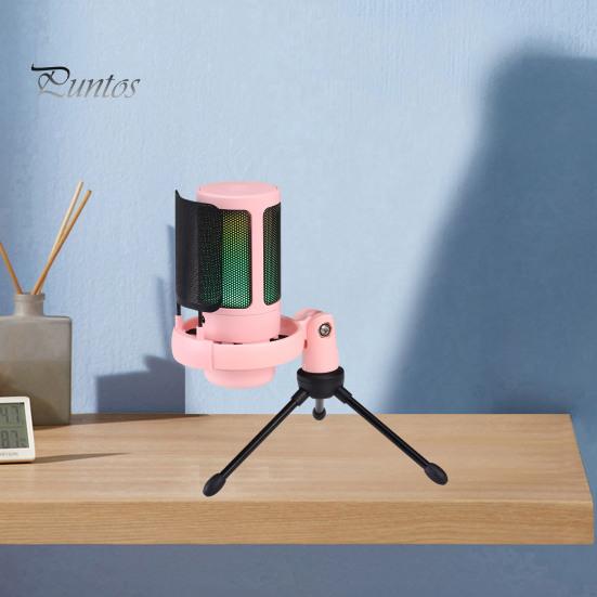 Игровой микрофон со штативом, шумоподавление, RGB-подсветка, дизайн, регулировка усиления, универсальный USB-микрофон с функцией Plug-Play