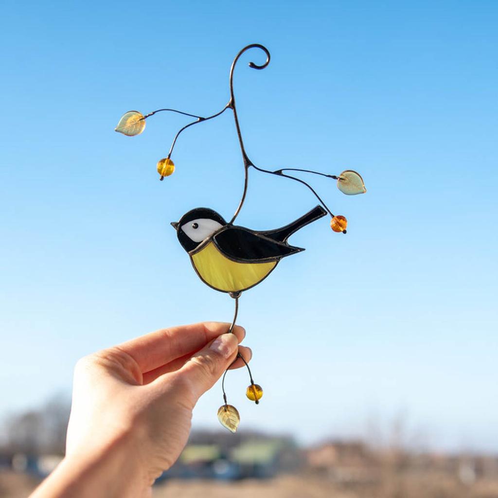 Металлический Настенный Декор Птицы, Внутренняя Настенная Художественная Скульптура, Подвесное Украшение Окна