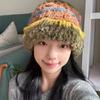 Корейские шапки-бини Ins Color Splicing, зимние, уличные, холодостойкие и теплые, защита ушей, плюшевые русские шапки для мужчин и женщин