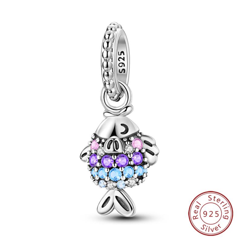 New 925 Silver Ocean Series Mermaids Shell Charms Beads Fit Qikaola 925 Original Bracelets Fine Birthday DIY Jewelry