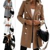 2024 Autumn/Winter New Long Sleeved Suit Collar Double Breasted Warm Coat for Women