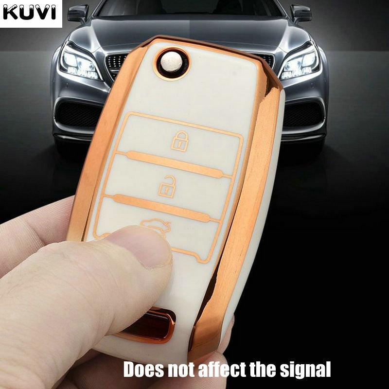 New Tpu Auto Flip Key Fob Cover Case Housing Fit For Kia Rio 3 K2 Ceed Cerato K3 K5 Sorento Sportage Soul K4 Picanto Optima Forte Stinger