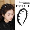 Toothed Wave Headband with Beaded Fluffy Non-slip Hair Hoop High Cranial Top Headband  Girl/Women