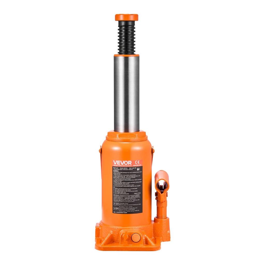 Hydraulic Bottle Jack, 20 Ton (44092 lbs) Load Capacity, 225-435 mm Lifting Range, Heavy Duty Welded Bottle Jack for Car, SUV, Pickup, Auto Repair,