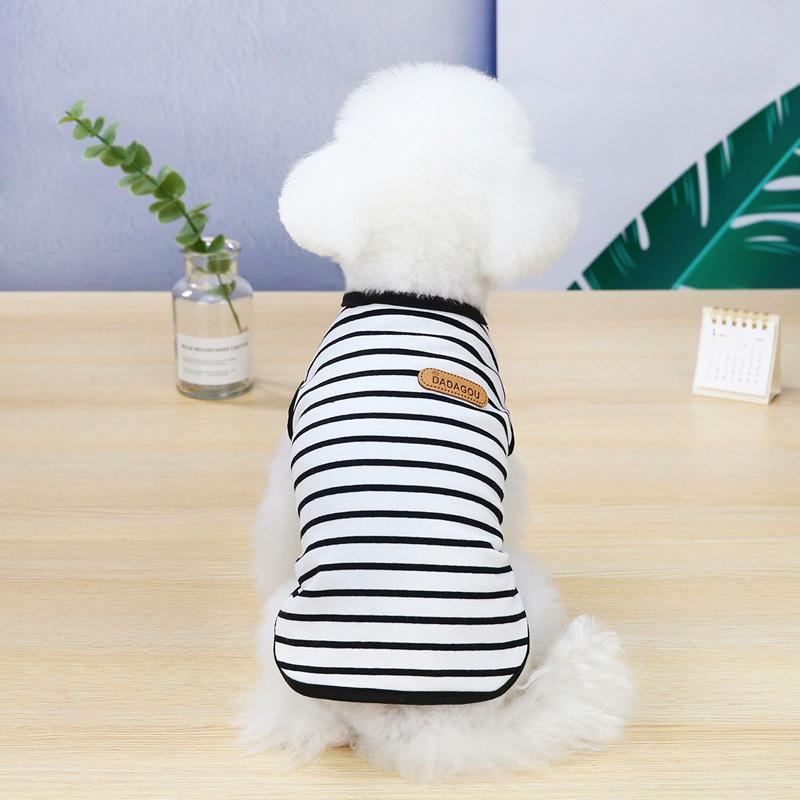 Summer Striped Dog T-Shirt Breathable Puppy Dog Clothes Vest for Small Medium Dogs Pet Cats Pug Apparel Costumes