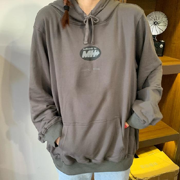 Autumn New Long-sleeved Hooded Sweatshirt for Women Korean Style Student Loose BF Style Slimming Ins Student Top Trendy Style