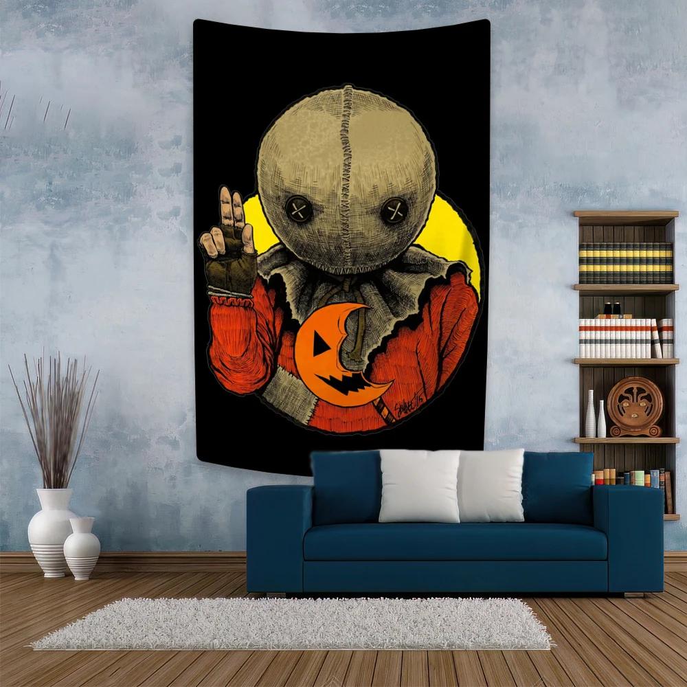 Halloween Tapestry Horror Cartoon Printed Wall Hanging Bedroom Or Home Decoration Holiday Gift Party Background Cloth