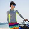 Mens UV Protection Rash Guard Set Long Sleeve Swimwear Snorkeling Surfing Diving Outdoor Water Sports