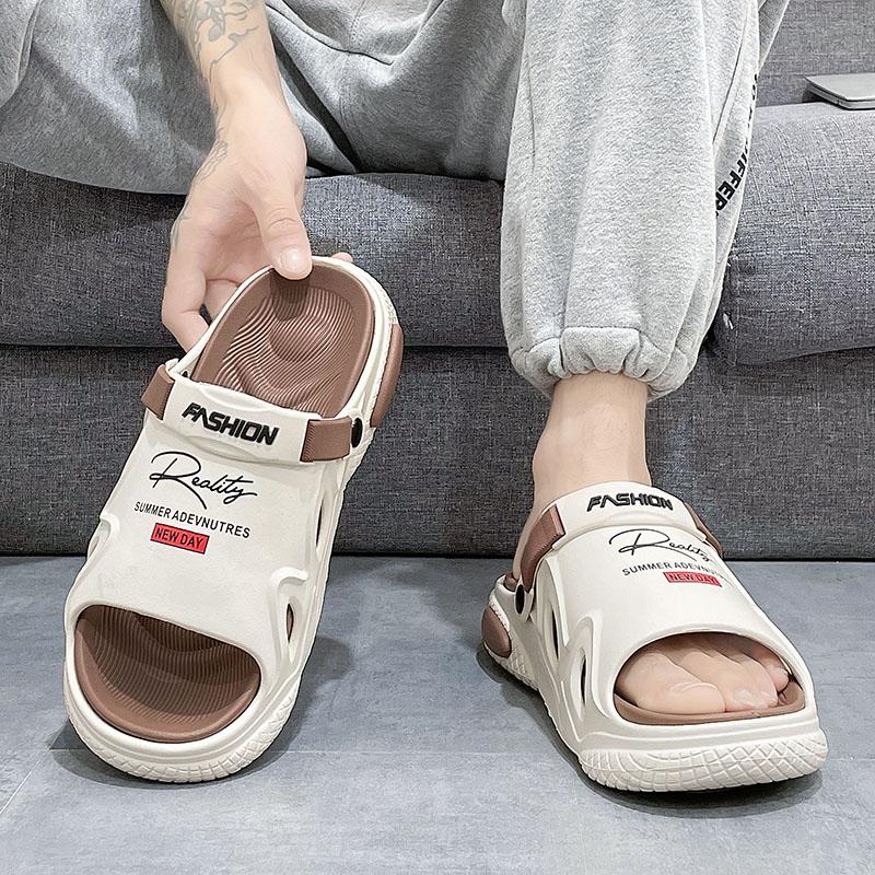 Сандалии, пляжная обувь, мужские тапочки, мягкие и удобные, с толстой подошвой, износостойкие, для использования в помещении и на улице, для ванной комнаты, унисекс, мода