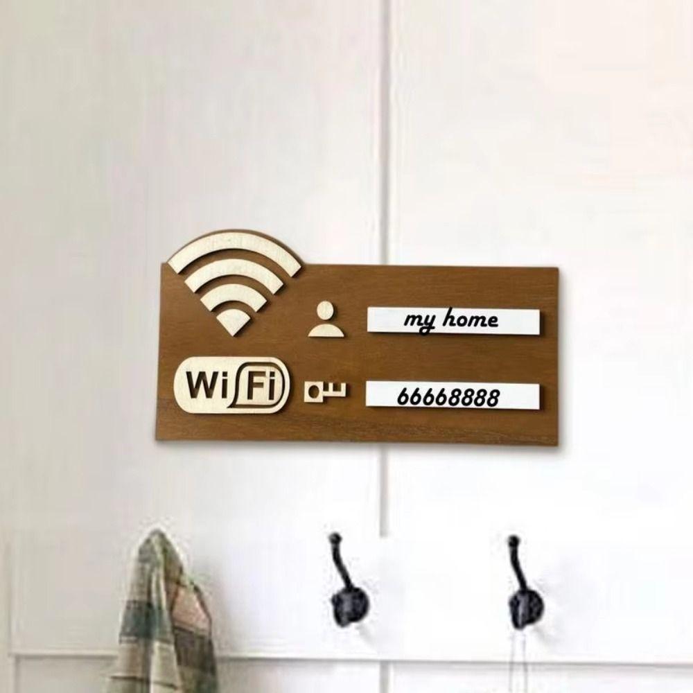Деревянная табличка с паролем WiFi Настенная Рукописная Наклейки на стену WiFi Многоцелевое использование Перезаписываемая