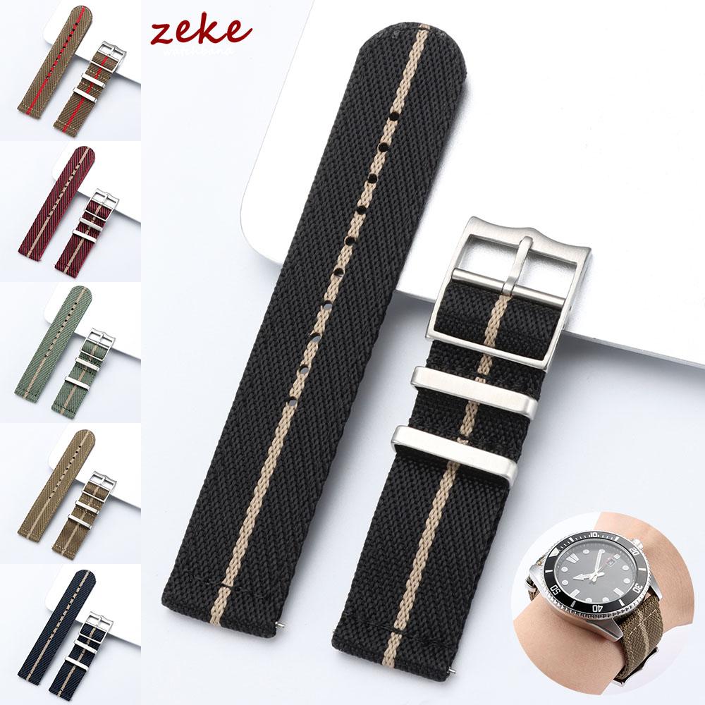 Ribbed Nylon Watch Strap for Omega 20mm 22mm Woven Nylon Watchbands for Seiko Men's Military Sport Breathable Wristwatch Band