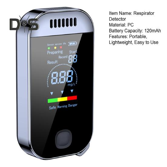 Портативный детектор респиратора Тестер ЖК-экран Цифровой дисплей Высокоэффективный смарт-чип для использования в путешествиях Компактный анализатор дыхания