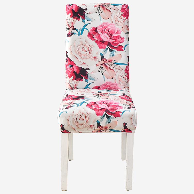 Чехлы на стулья с принтом, эластичные чехлы на кухонные сиденья, эластичные чехлы на стулья из спандекса для столовой, свадебного отеля, банкета, моющиеся, 1 шт.