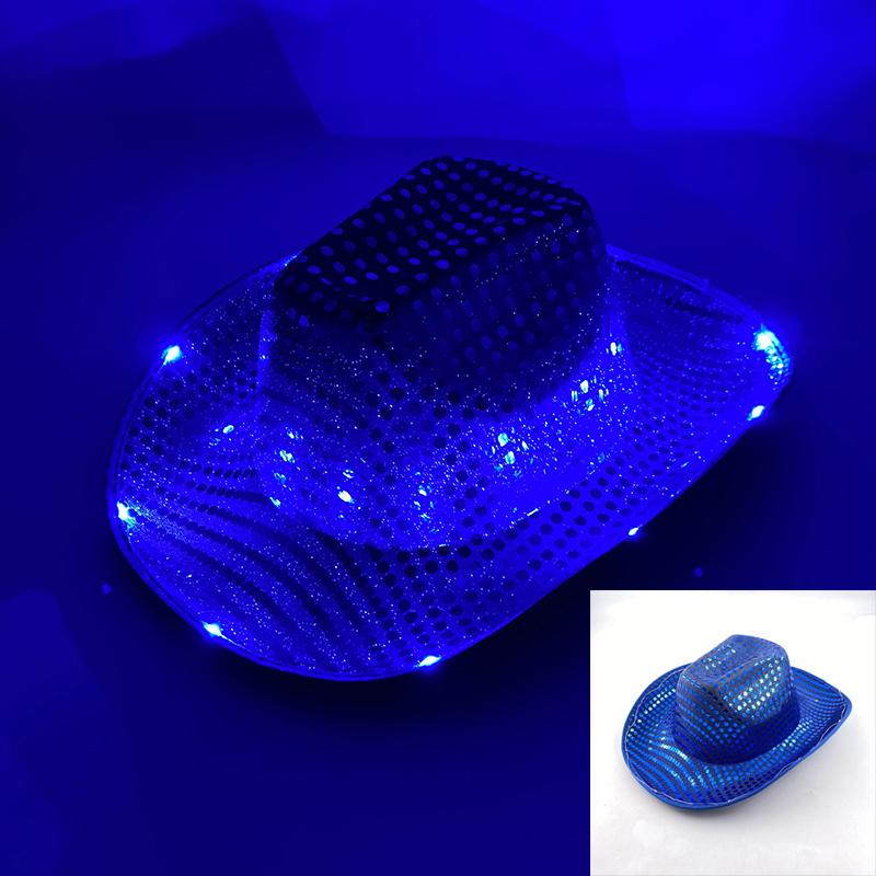 Wireless LED Western Cowboy Hat Light Up Cowboy Hat Disco Bride Pink Cowgirl Hat Concert NightClub Wedding Costumes Accessories