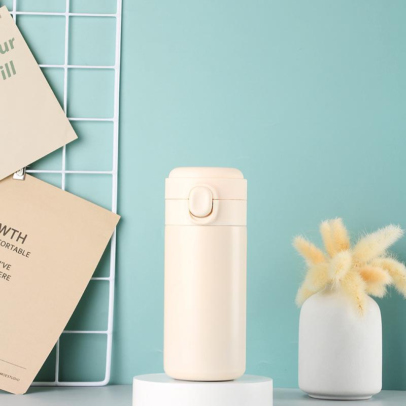 Simple stainless steel portable bounce cover pea cup creative gift cup mini small capacity thermos cup