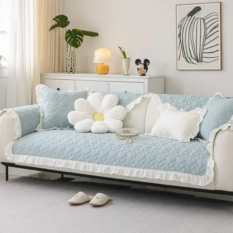 Cotton Sofa Cushion Non-slip Four Season Universal Sofa Cover Ins Style Sofa Towel for Living Room Furniture Protector Home