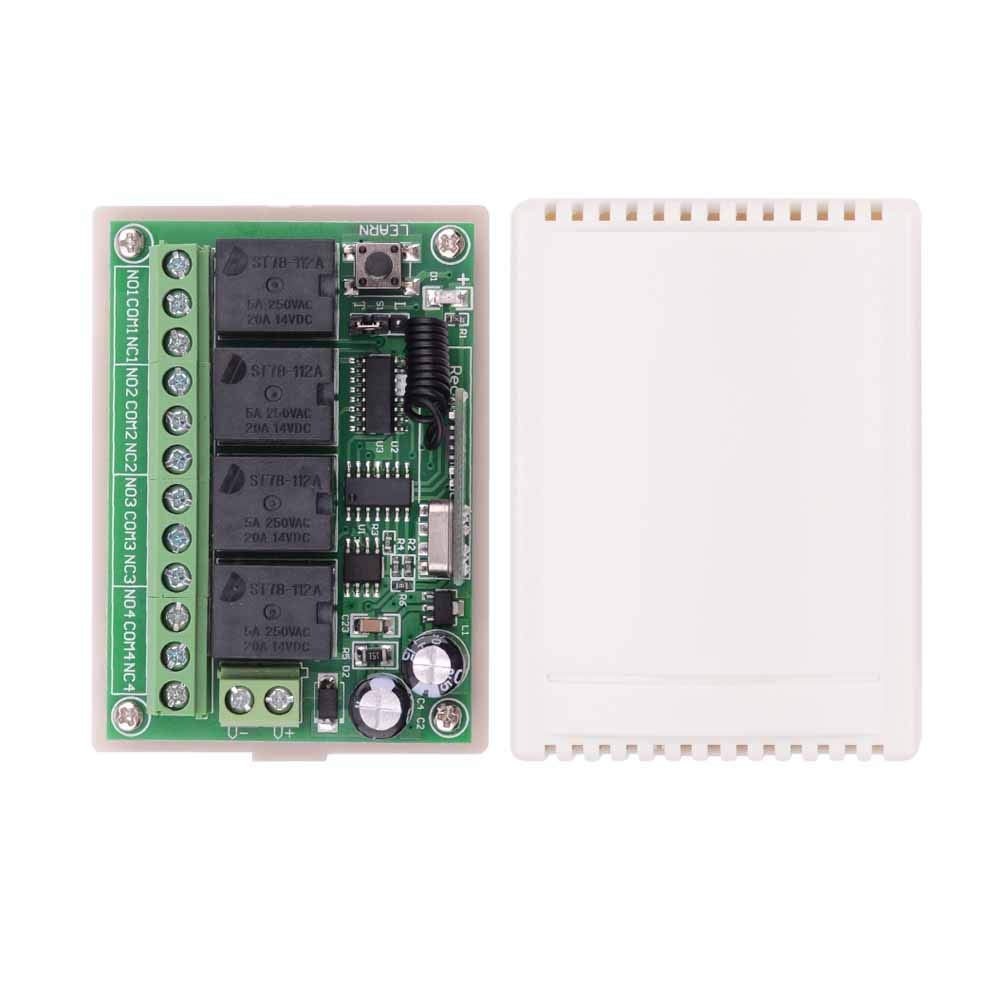 Беспроводное реле радиочастотного управления DC 12V 10A Универсальный 315 МГц Переключатель реле с дистанционным управлением для DIY дома Передатчики и 1 переключатель, 4-канальные двигатели,