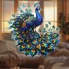 2D Графическое Искусство Возрождение Хрустальный Павлин Декоративная Подвеска Ловец Солнца - Подвесное украшение на животную тематику для дома, офиса, сада, патио